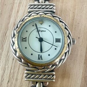 Brighton ladies Nantucket two-tone bracelet fashion watch NEW BATTERY
